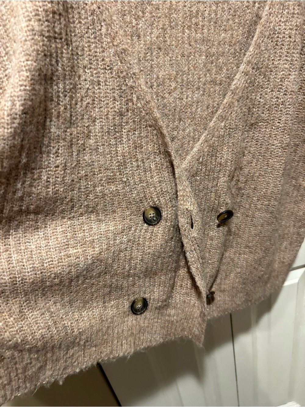 L’Agence Jamison Double-Breasted Cardigan In Tan., size XS Tall - Picture 9 of 9